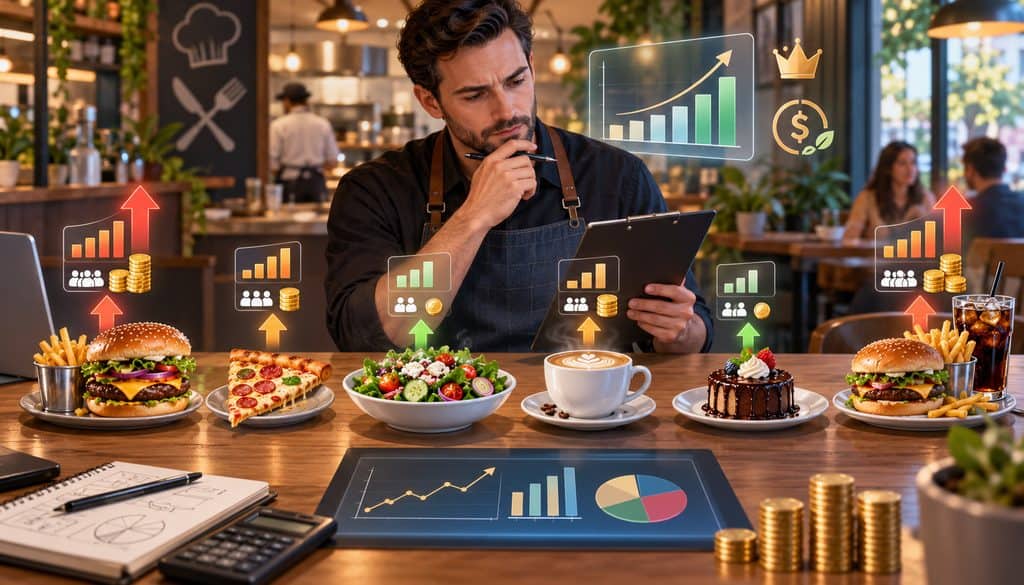 Restaurant owner comparing menu items to identify the best options for a price increase